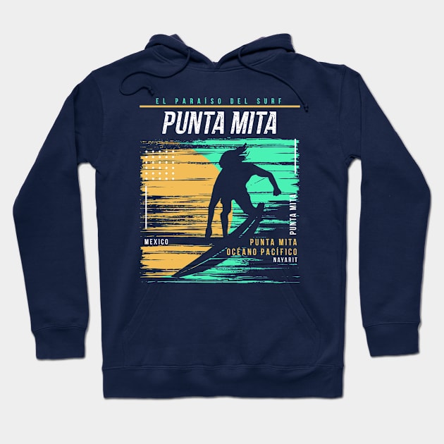 Retro Surfing Punta Mita, Mexico // Vintage Surfer Beach // Surfer's Paradise Hoodie by Now Boarding